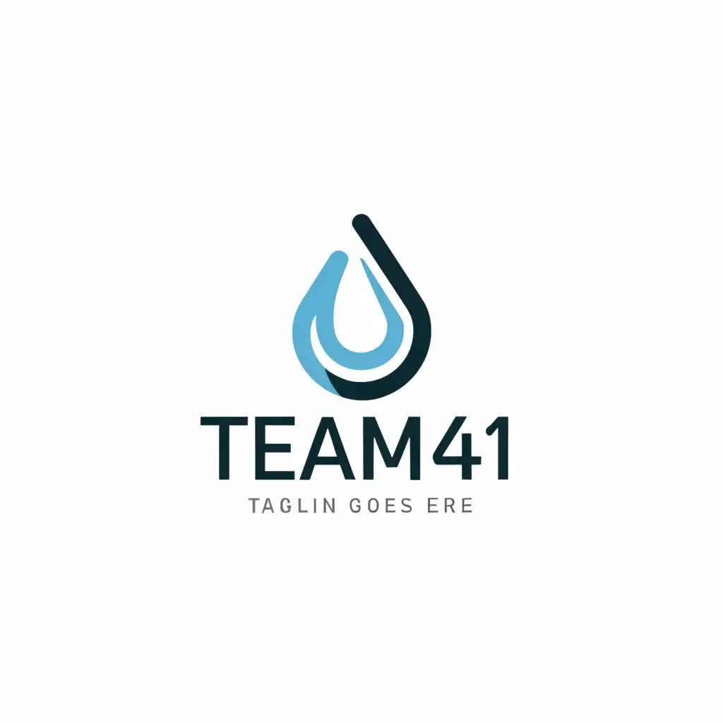 a logo design,with the text "Team 41", main symbol:Water,Minimalistic,be used in Construction industry,clear background