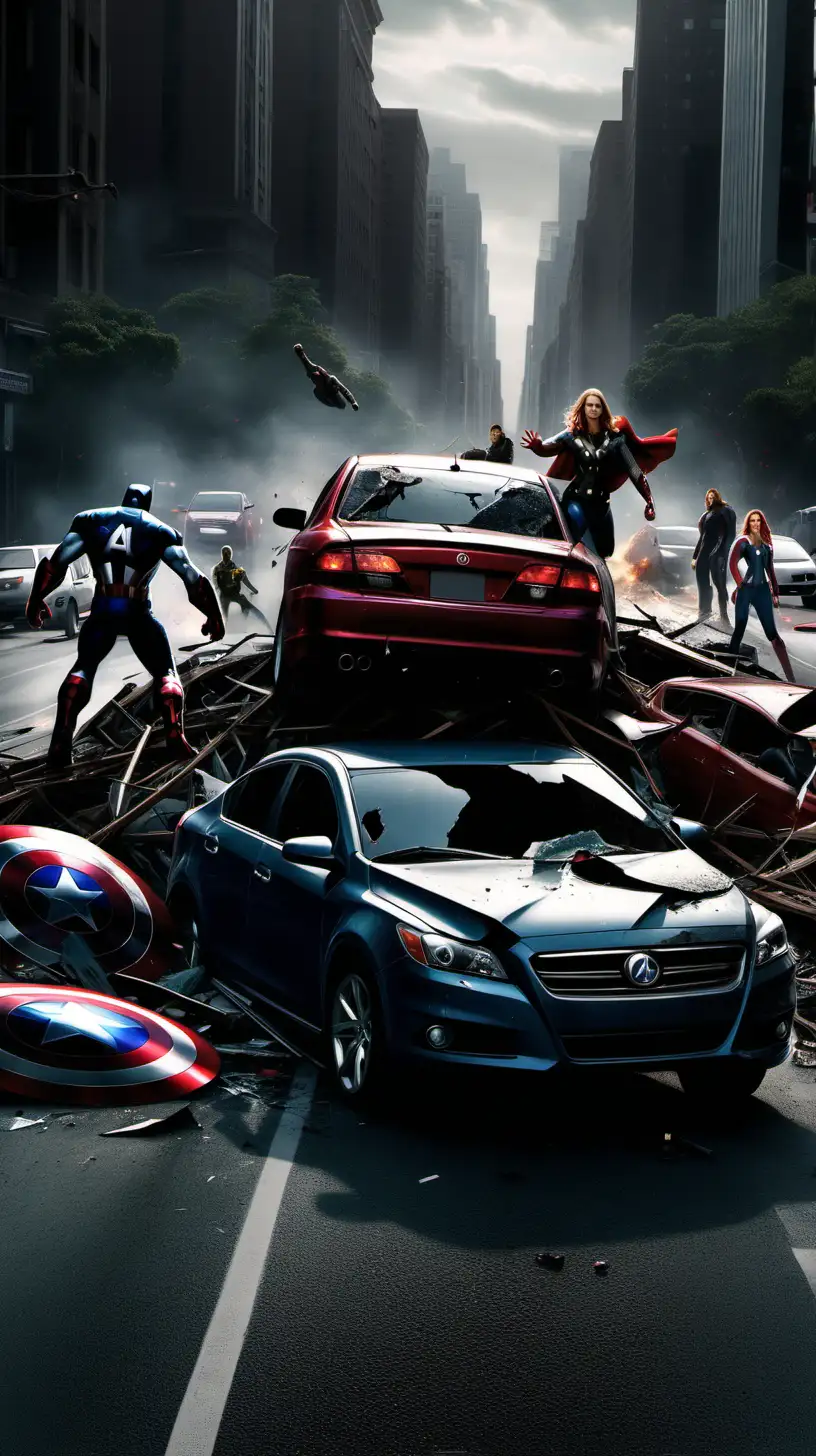 Avengers Witness Dark Theme Car Crash Scene