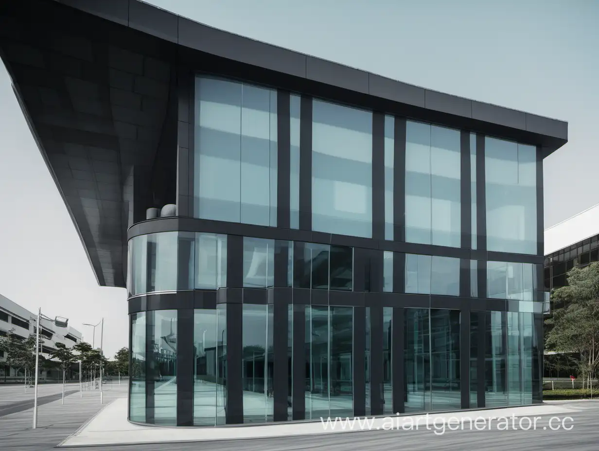 Sleek-Modern-Building-Facade-with-Reflective-Glass-Panels