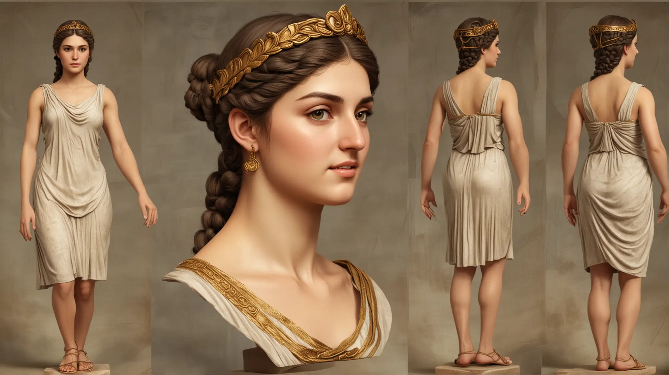 Portrait of a Noble Young Woman in Ancient Greek Attire