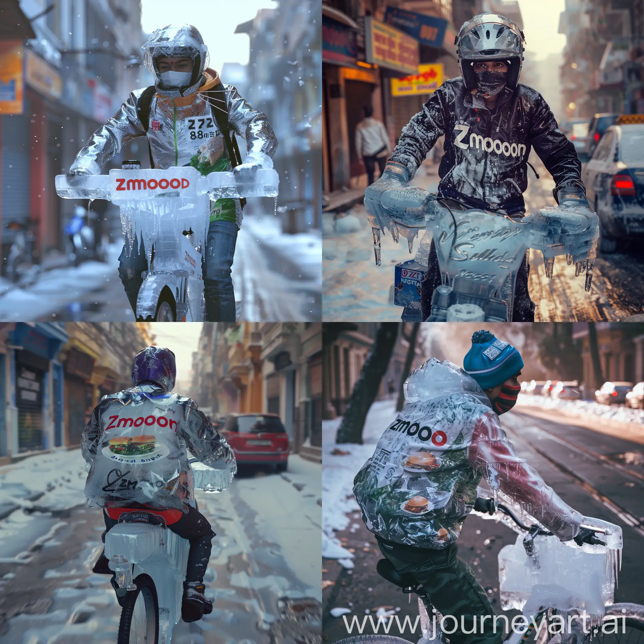 HyperRealistic-Zomato-Ice-Delivery-in-Kolkata-Street