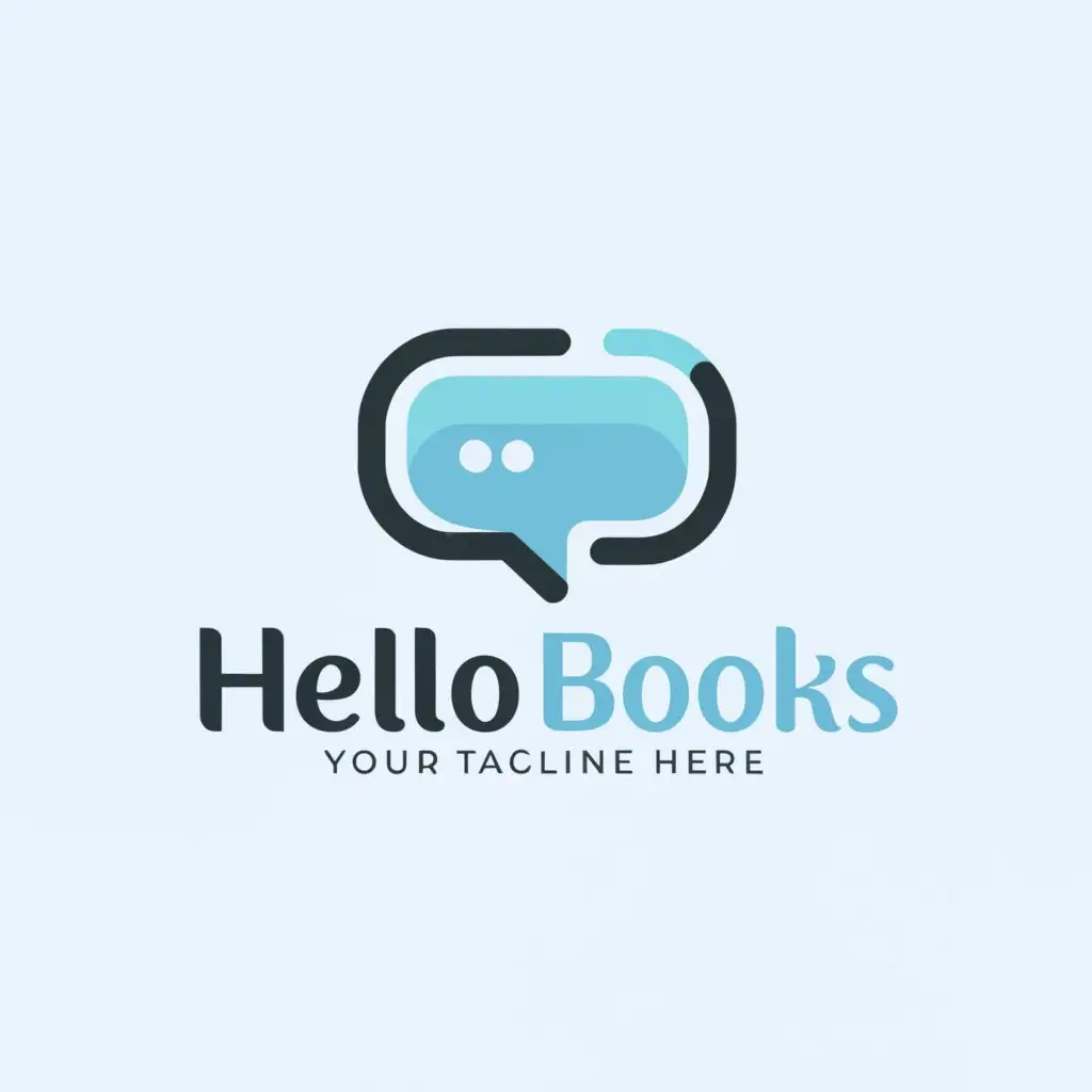 LOGO-Design-For-Hello-Books-Engaging-Talking-Bubble-Symbol-for-Retail-Industry