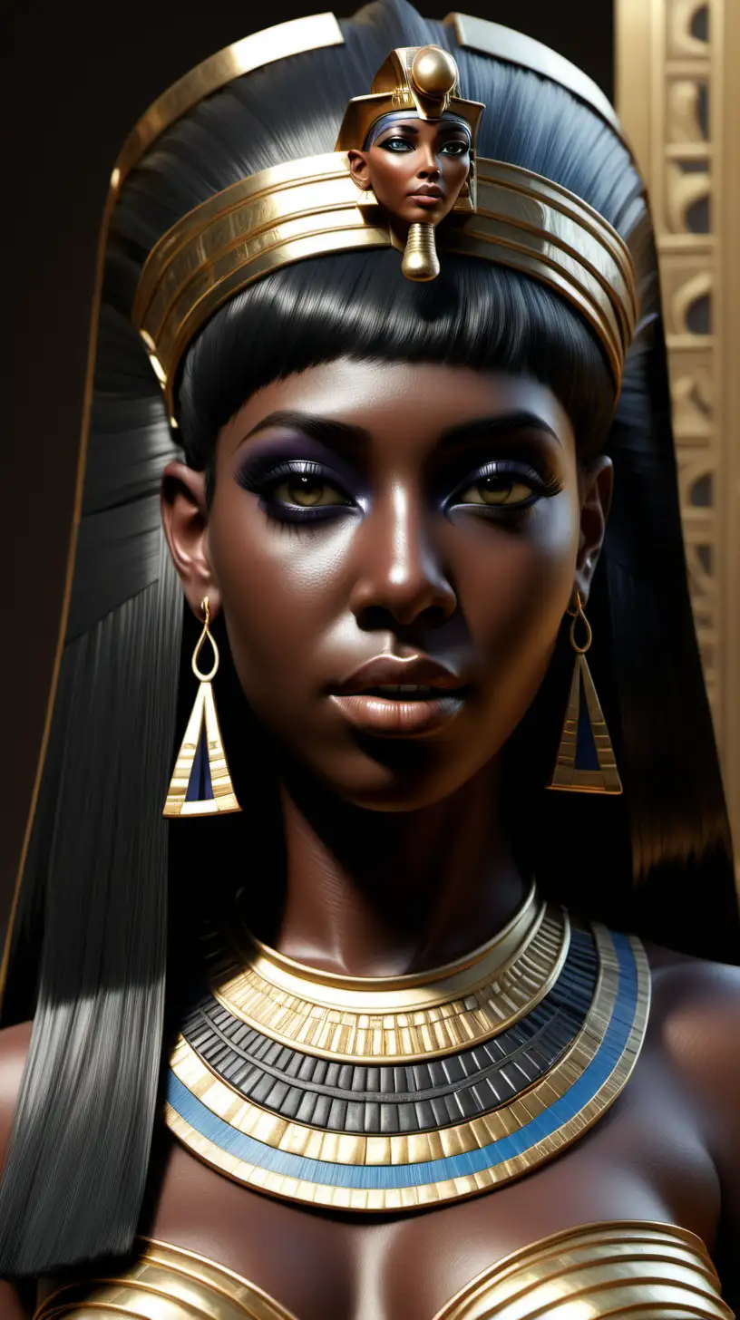 Exquisite Photorealistic Depiction of Cleopatra with Dark Skin