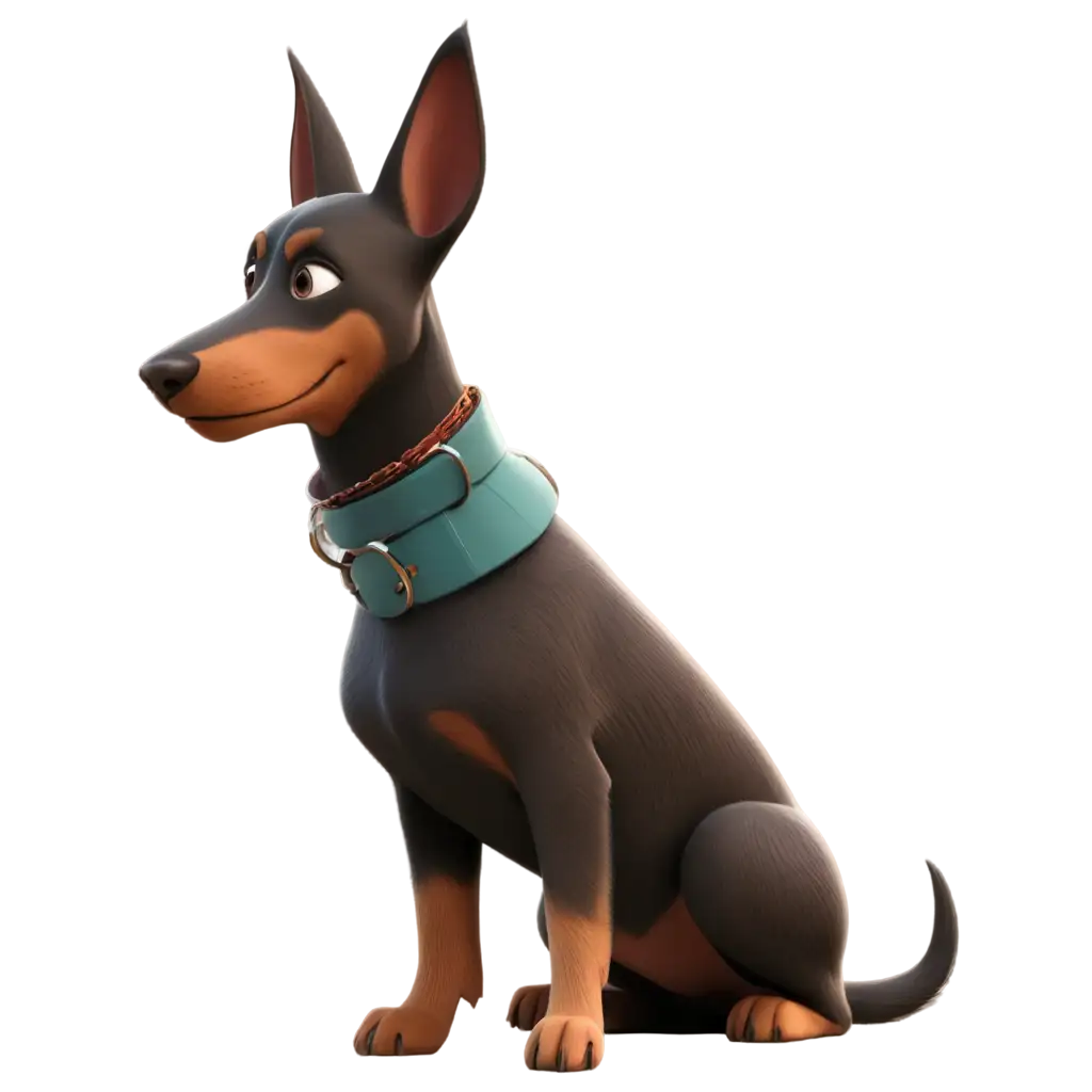 animated dog with collar
