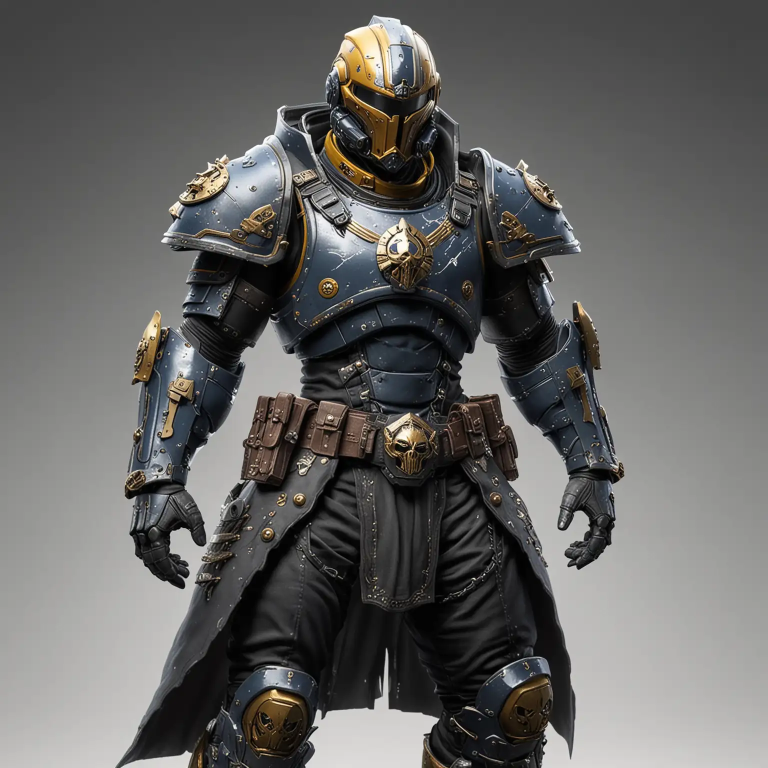 Futuristic Asian Male Ninja Helldiver in WarTorn Armor and Caped Freedom Warrior