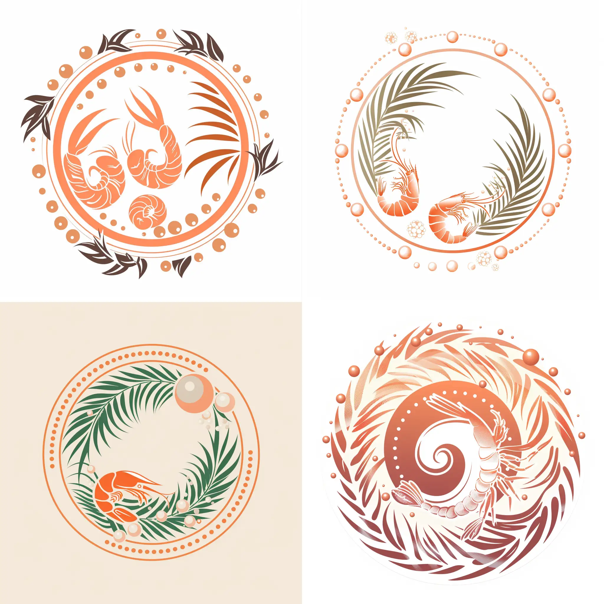 Pearl-and-Shrimp-Circle-Logo-Design-for-Shrimp-Growing-Company
