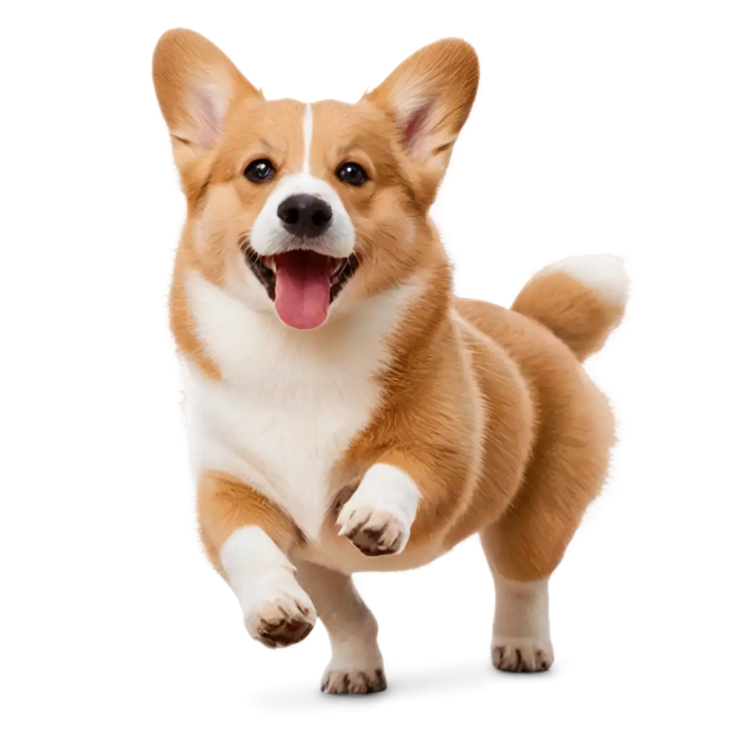 happy corgi puppy dog running