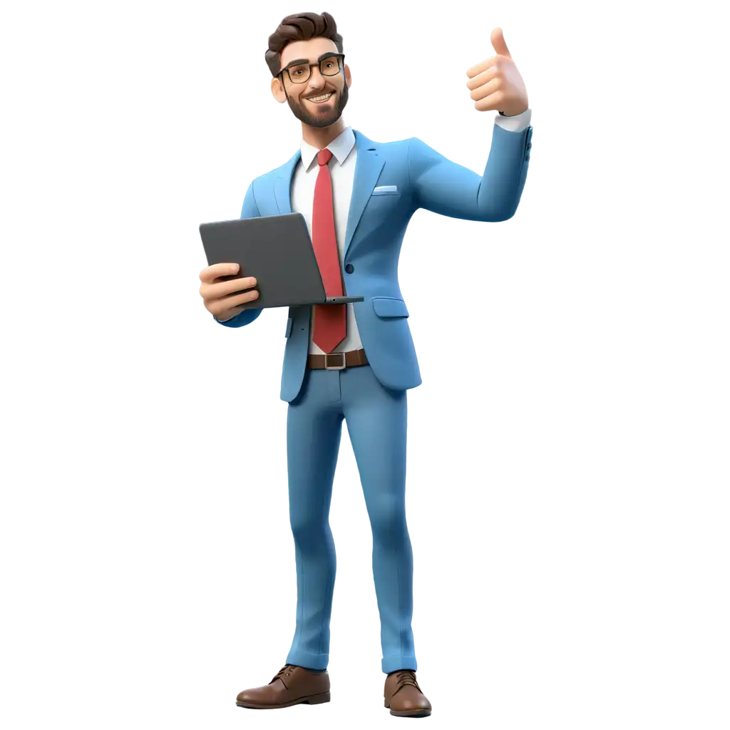 Businessman with 3D effect
