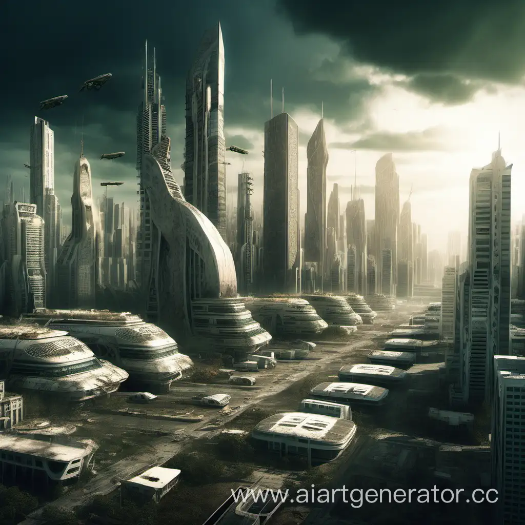 City of the future post-apocalypse