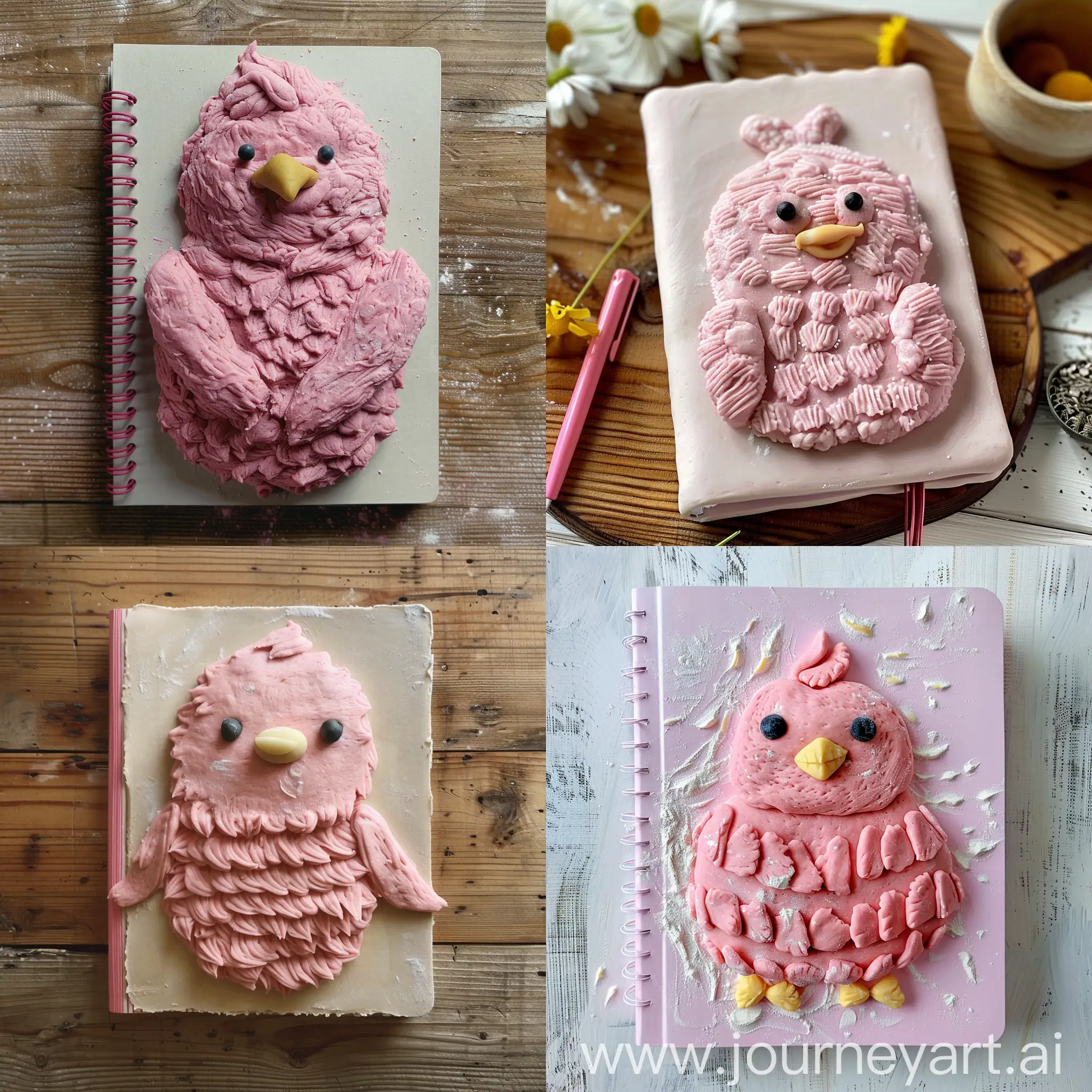 Pink-Chick-Dough-Notebook-Cover