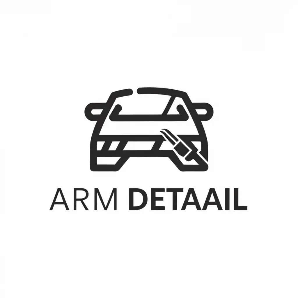 a logo design,with the text "ARMDETAIL", main symbol:Car dry cleaning,Minimalistic,be used in Automotive industry,clear background