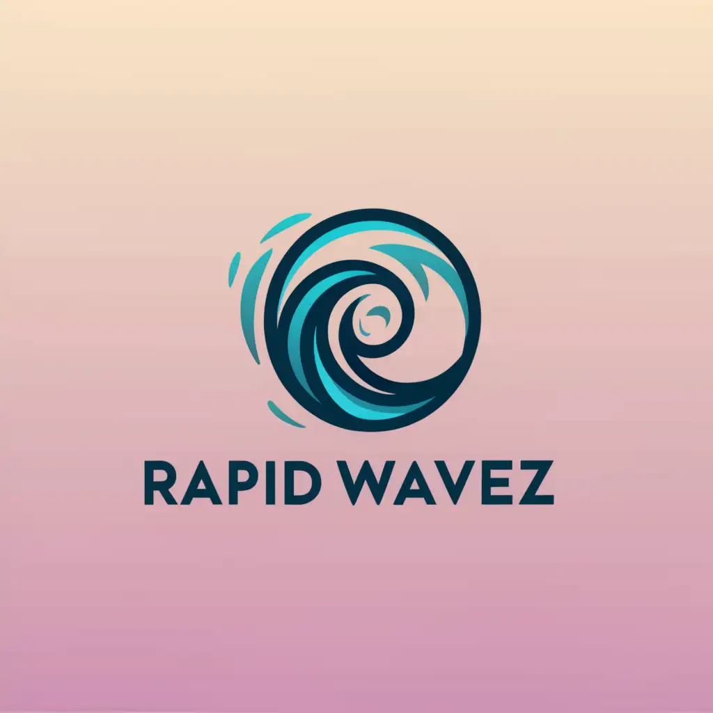 a logo design,with the text 'Rapid wavez', main symbol:ocean wave moving,Moderate,clear background