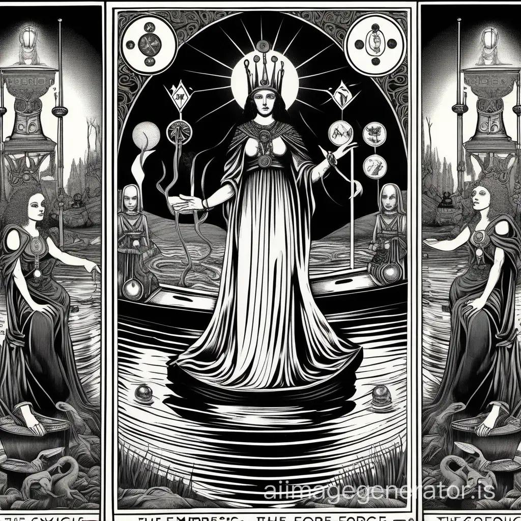 Mystical Tarot Cards The Empress The Chariot and The Force | AI Image ...