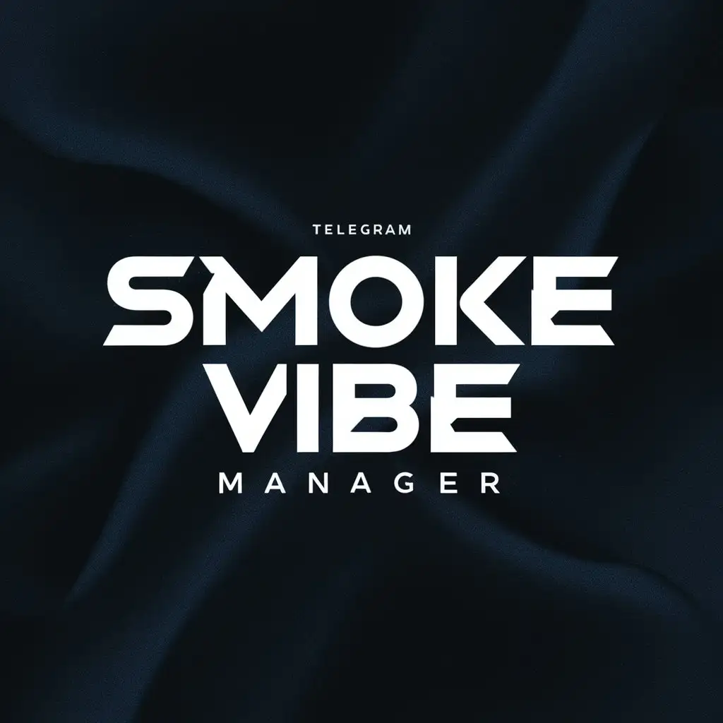 простой баннер для телеграмм канала, векторная графика, 4к, высокое качество, черный фон, надпись "smoke vibe manager"