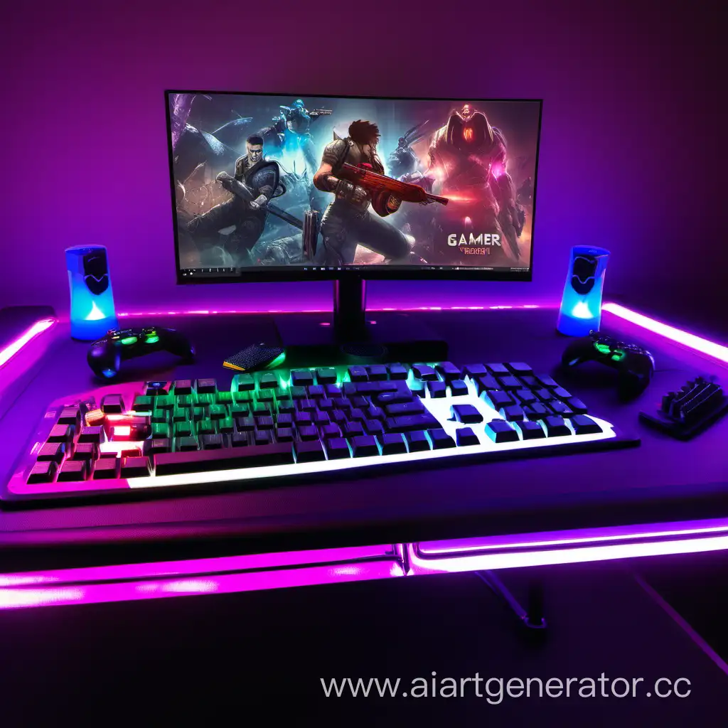 CloseUp-View-of-RGB-Lit-Gamer-Table