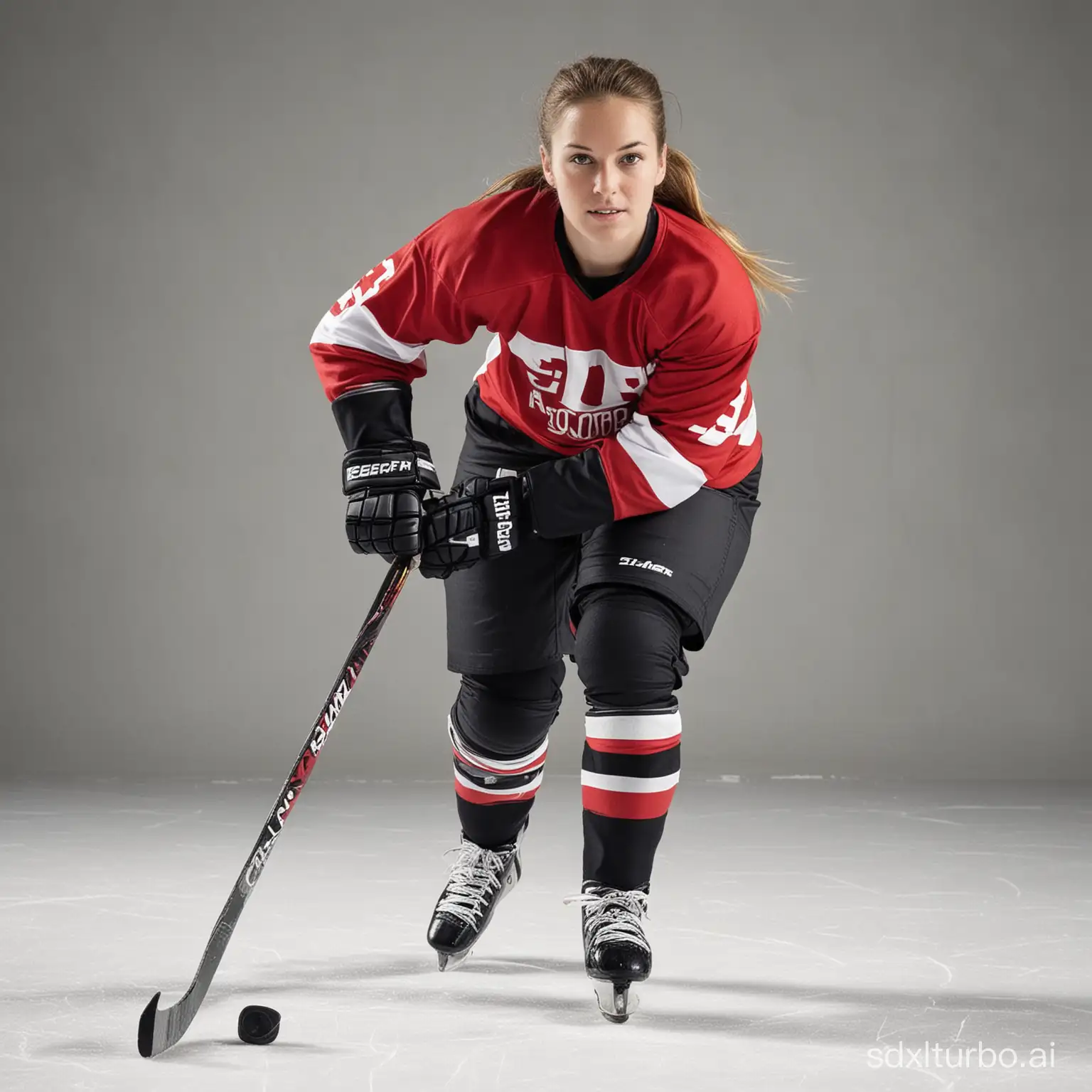 Female-Hockey-Player-in-Action-on-Ice