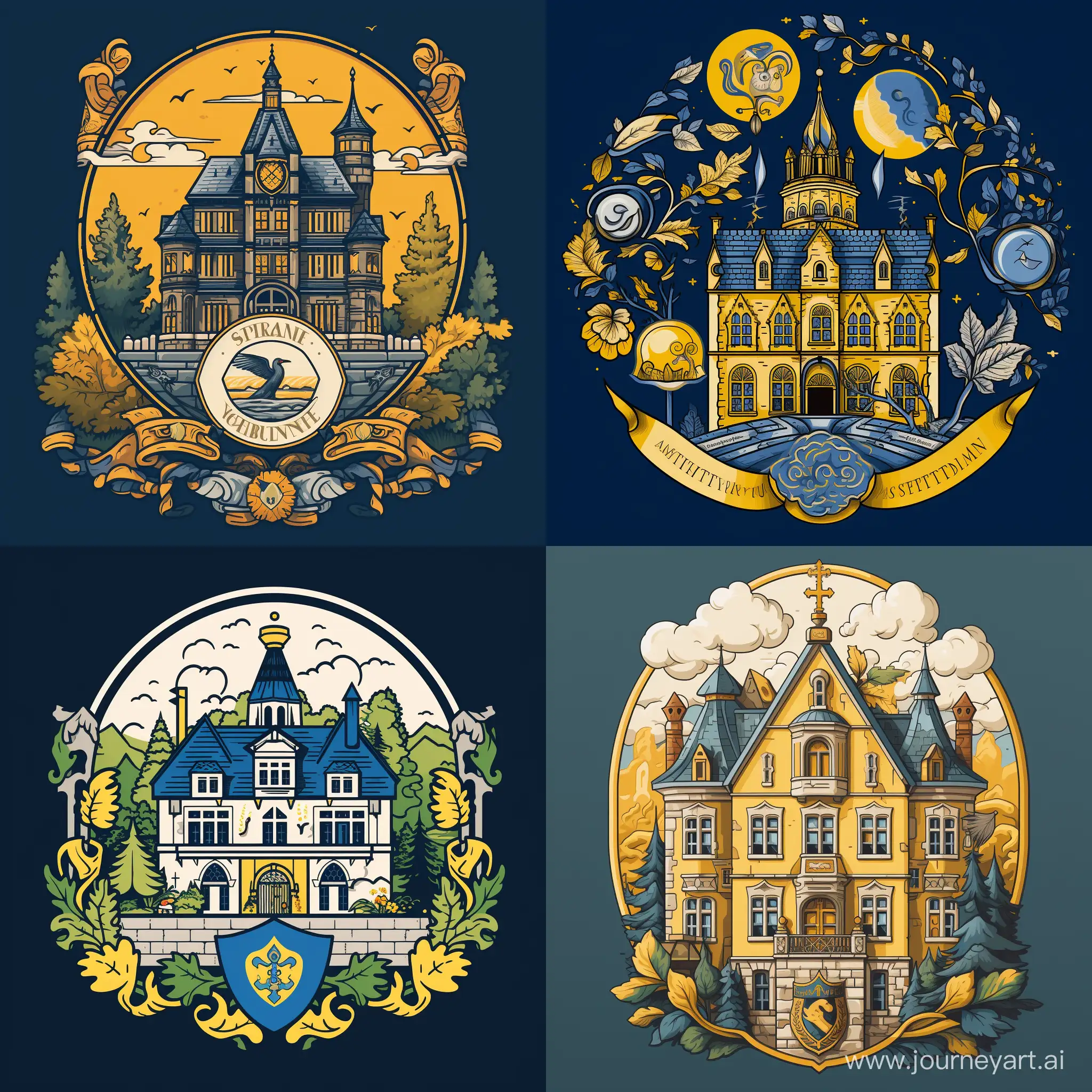 Historic-Swabian-Guest-House-with-Cegldbercels-Emblem-in-Blue-and-Yellow