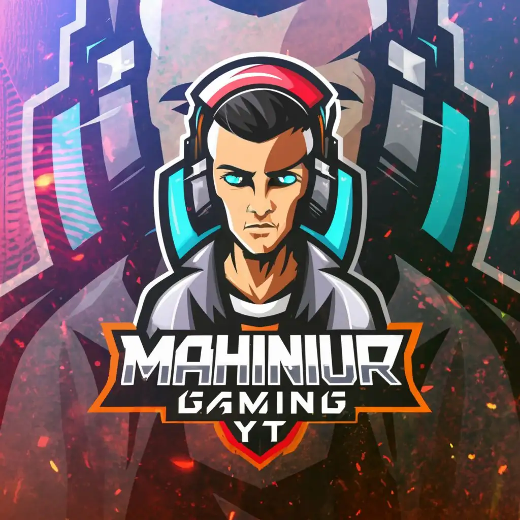 a logo design,with the text "Mahinur gameing YT", main symbol:Bgmi,Moderate,clear background