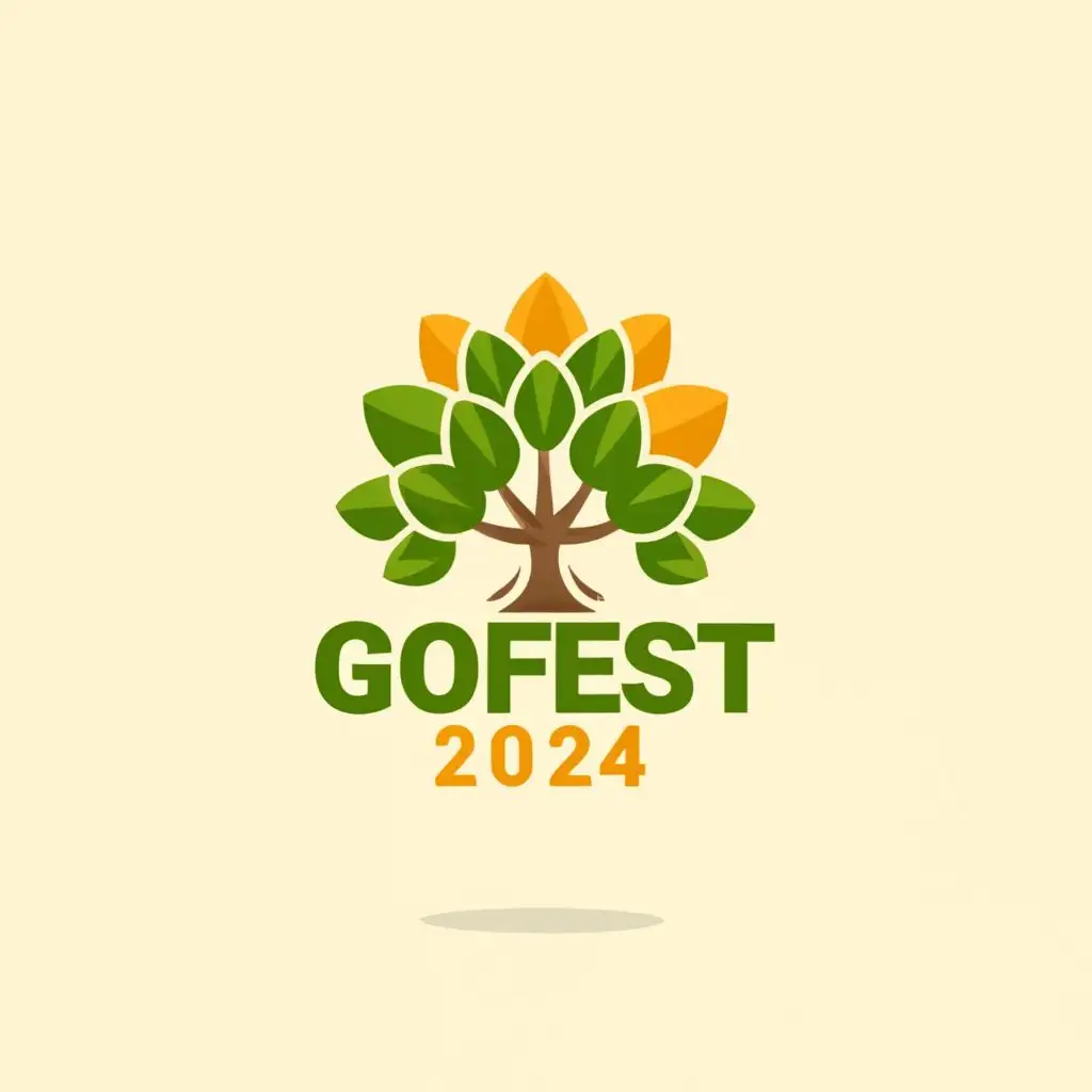 a logo design,with the text "GOFEST
2024
", main symbol:tree festival,Moderate,be used in Events industry,clear background