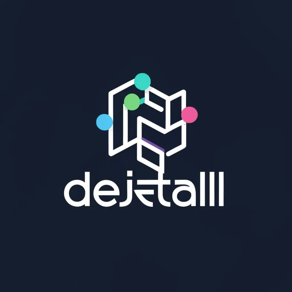 logo, digital services logo, with the text "dejetall", typography