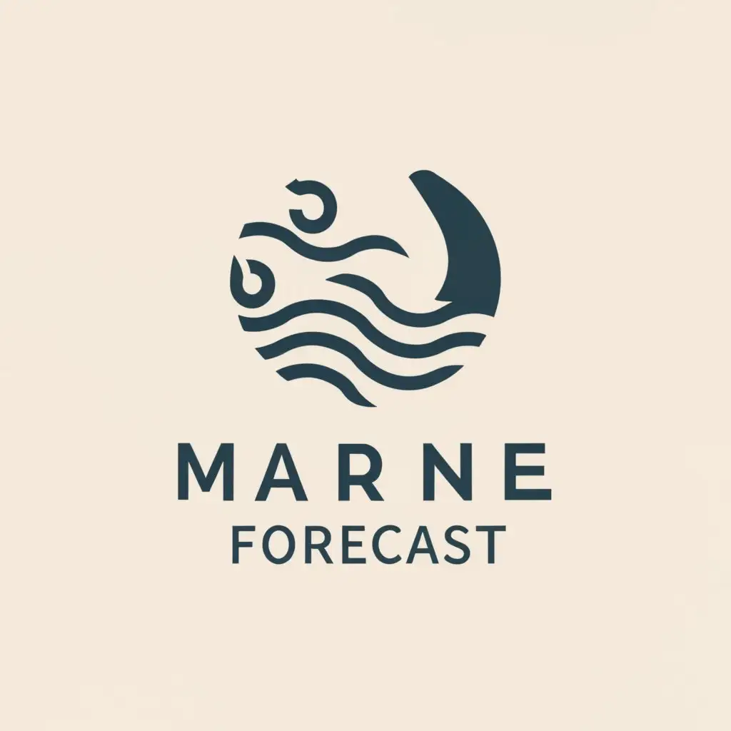 a logo design,with the text "marine forecast", main symbol:ocean,Minimalistic,clear background