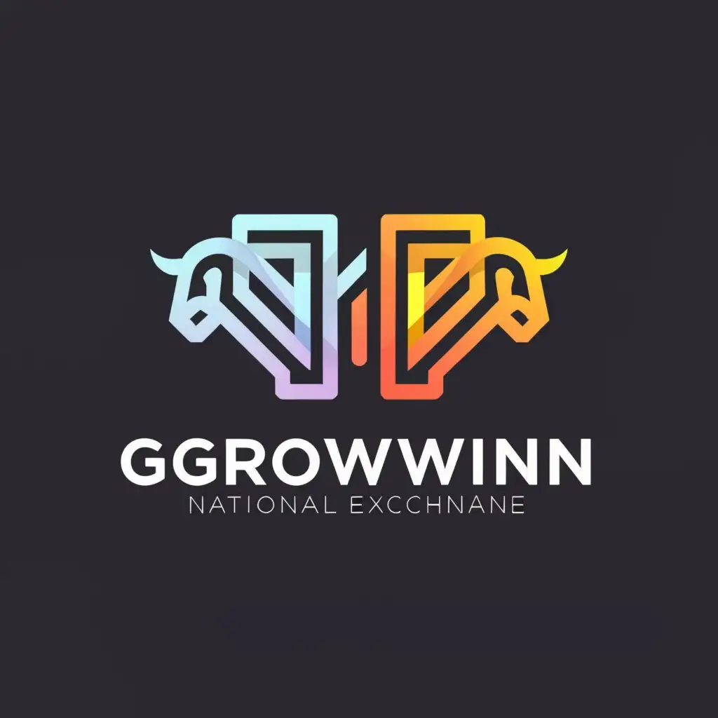 a logo design,with the text "GrowWIN", main symbol:national stock exchange,Moderate,be used in Finance industry,clear background