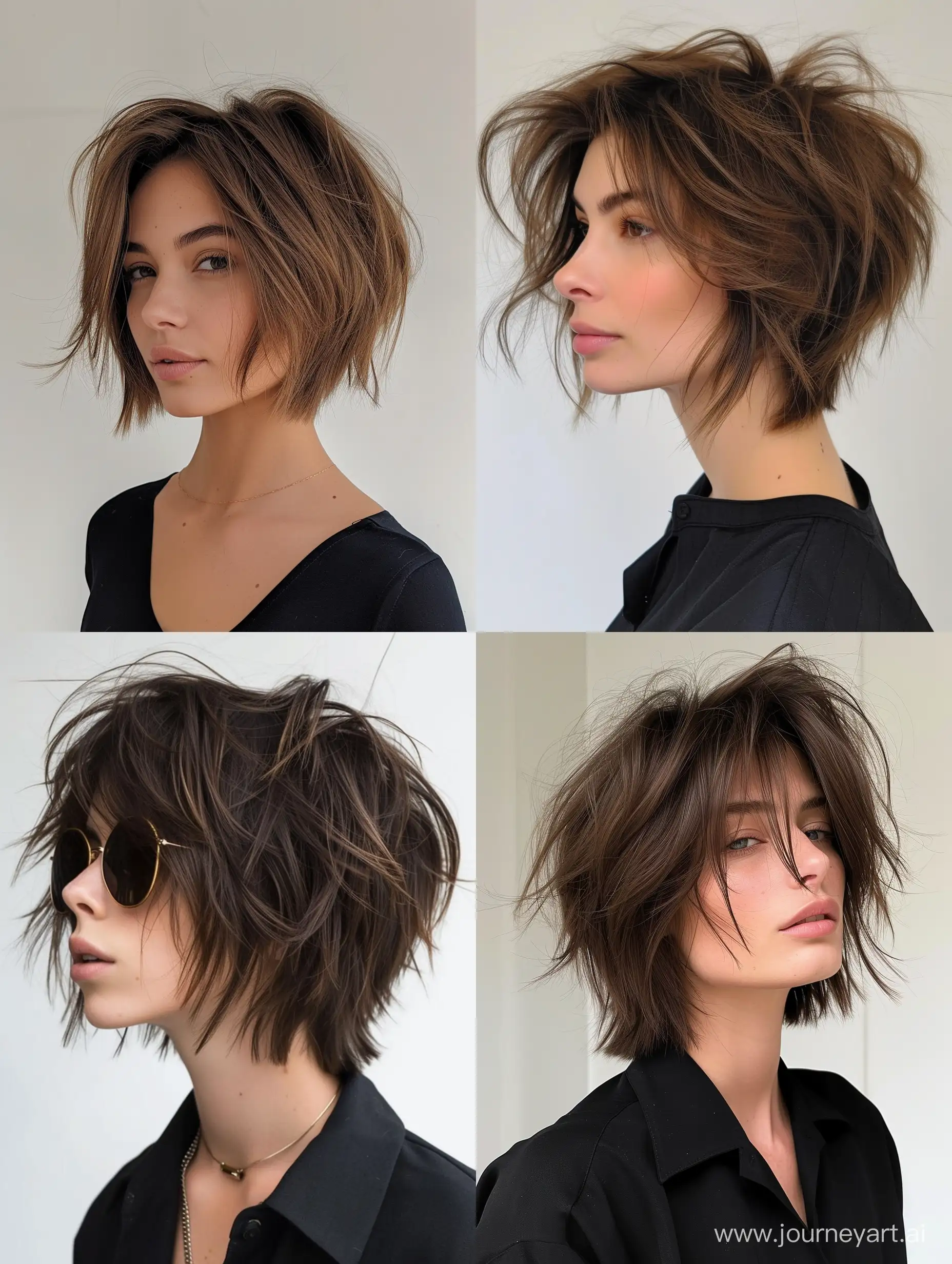 trendy messy bob haircut choppy layers long pixie for women 2024