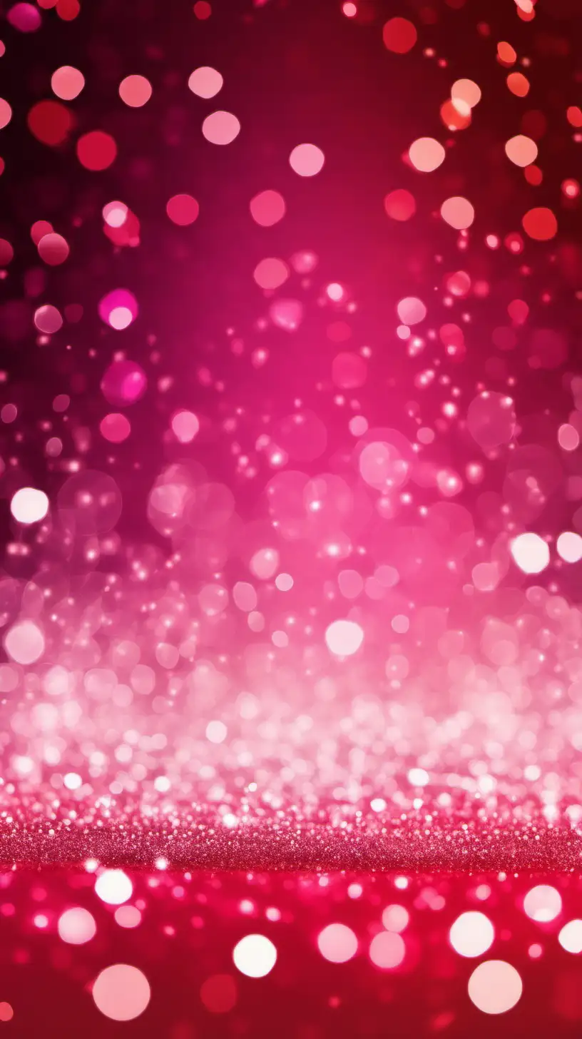 Vibrant Red and Pink Bokeh with Glittering Accents