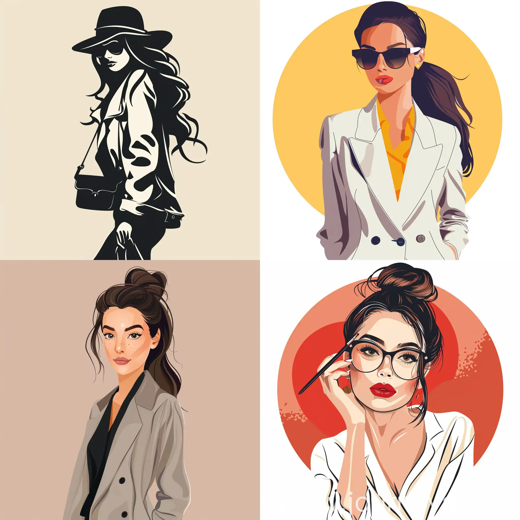 female 30 fashion stylist vector art