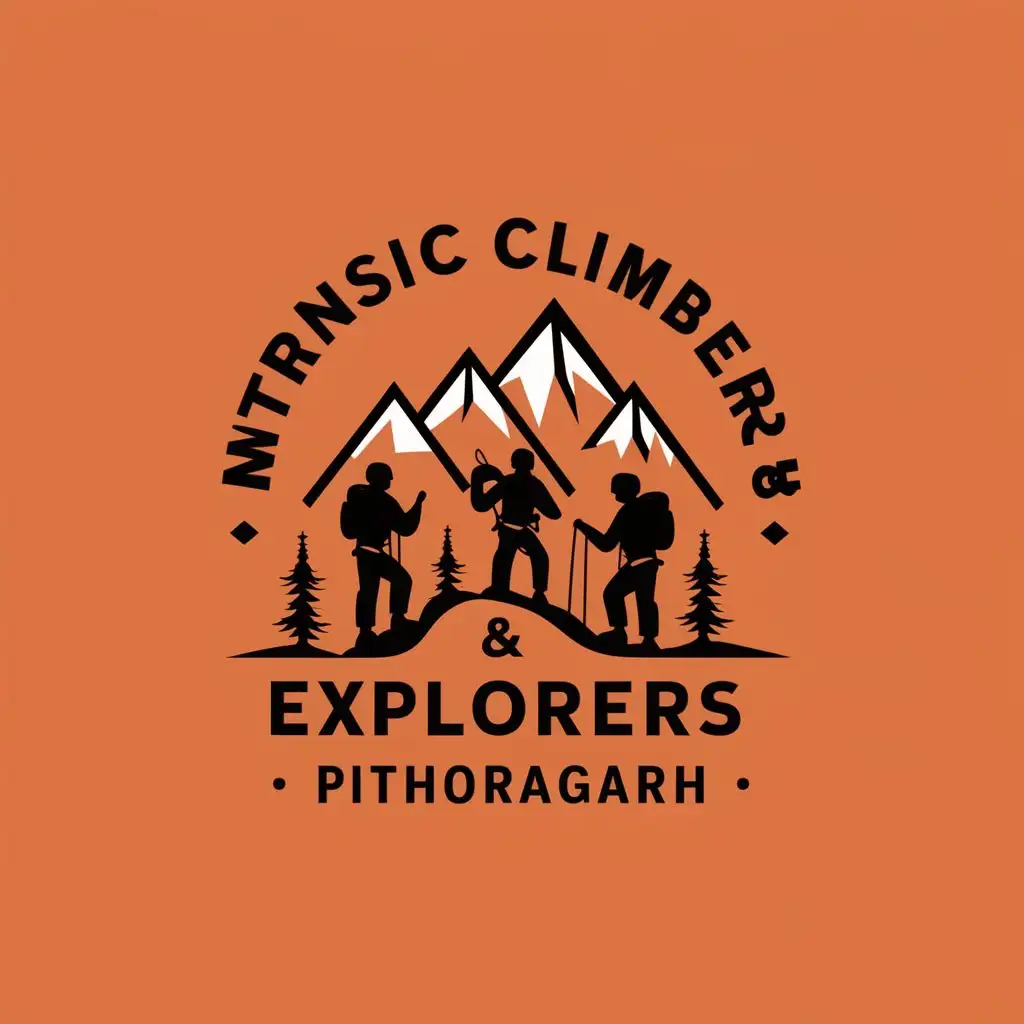 logo, Mountain climbers, with the text "INTRINSIC CLIMBERS & EXPLORERS PITHORAGARH", typography, be used in Travel industry