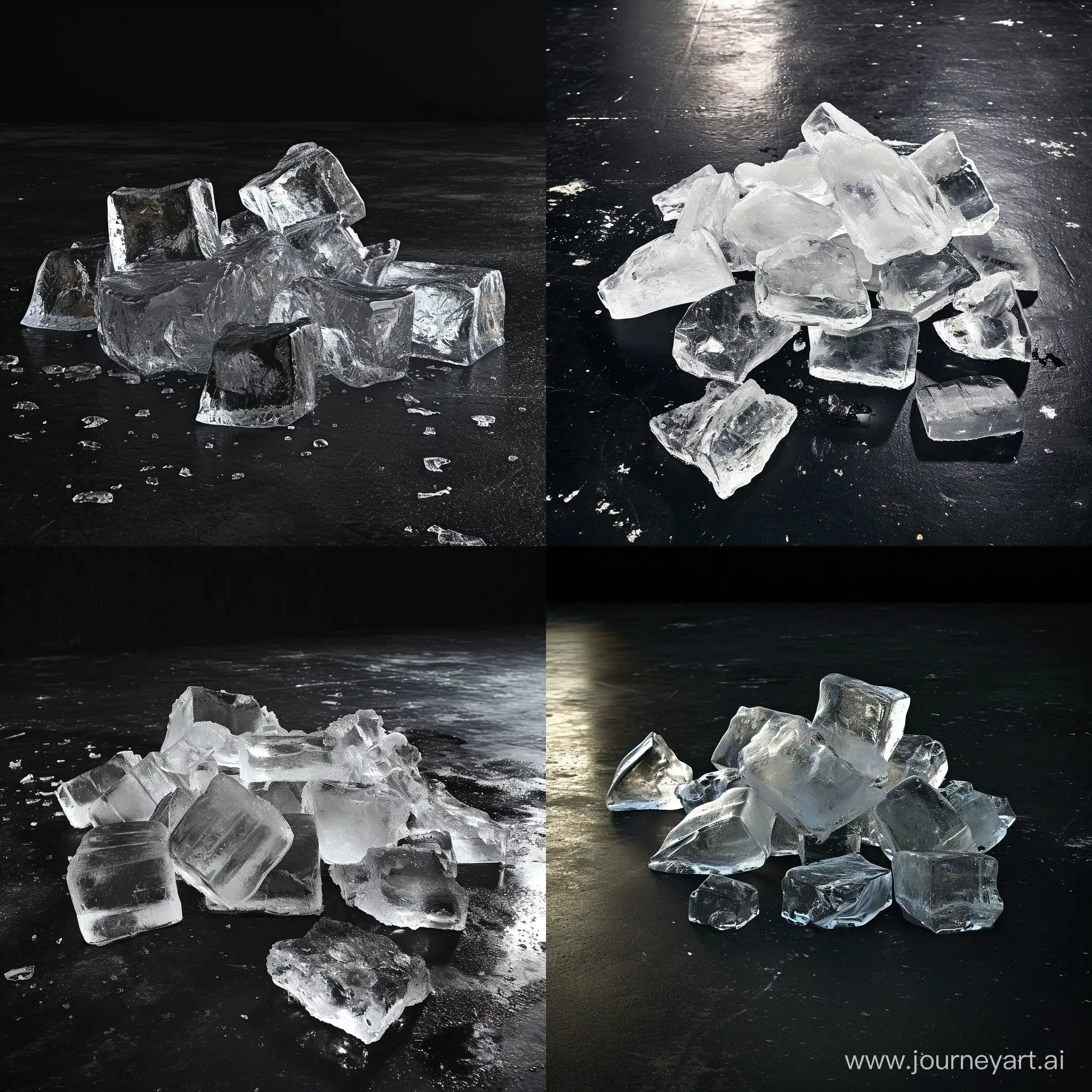 Creative-Ice-Sculpture-Display-on-Black-Floor