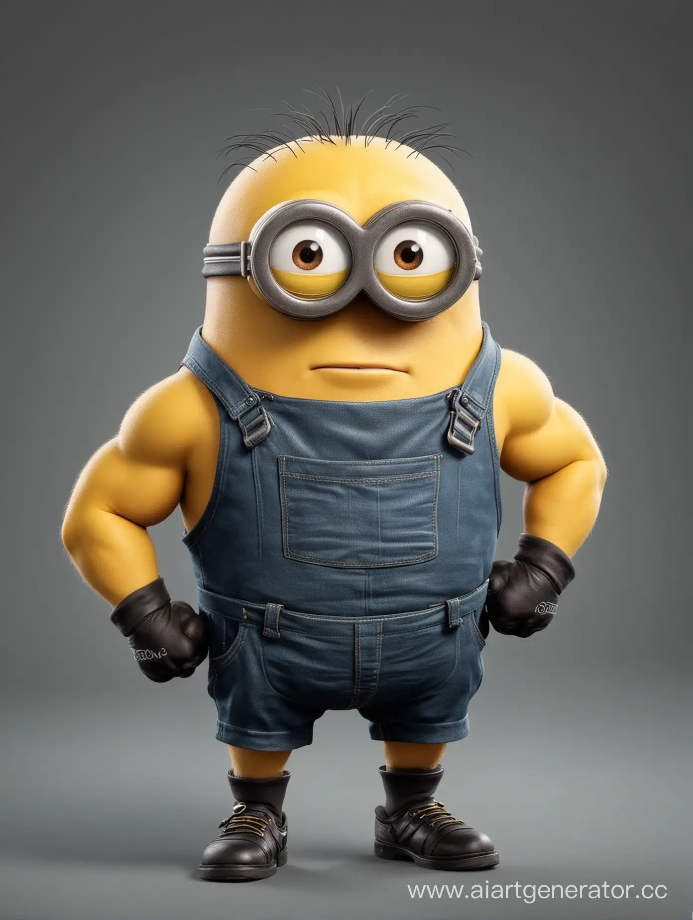 Muscular-Minion-Bodybuilder-Flexing-with-Dumbbells