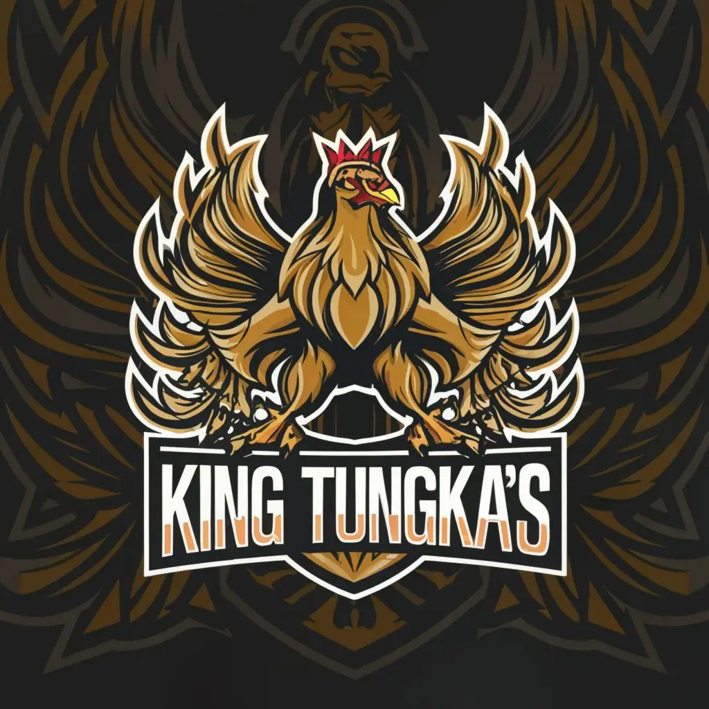 a logo design,with the text "KING TUNGKAB'S ", main symbol:GAME FOWL,complex,clear background