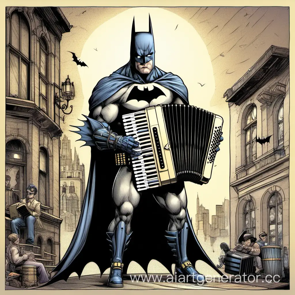 Batman plays accordion