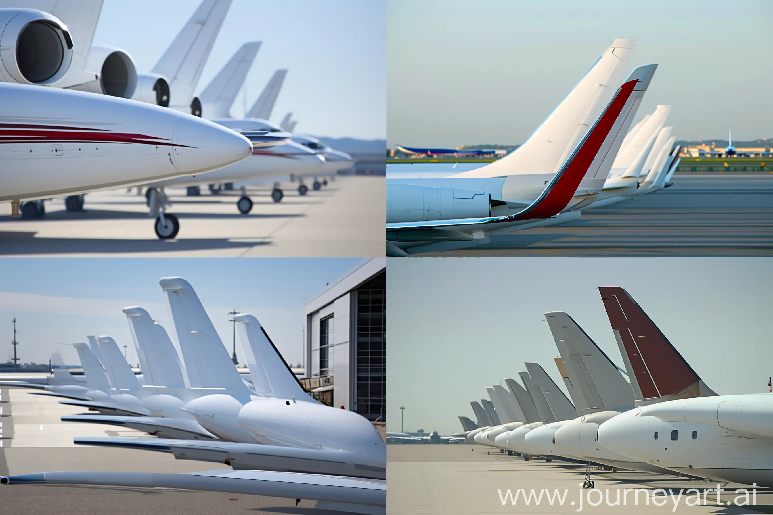 Five-White-Planes-Aligned-at-Airport-Wallapper