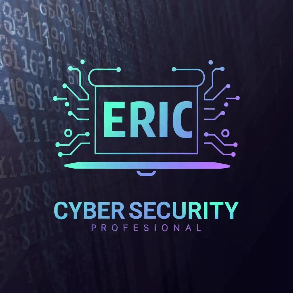 a logo design,with the text "cyber security professional", main symbol:The name "Eric H" with a laptop computer,Moderate,be used in Technology industry,clear background
