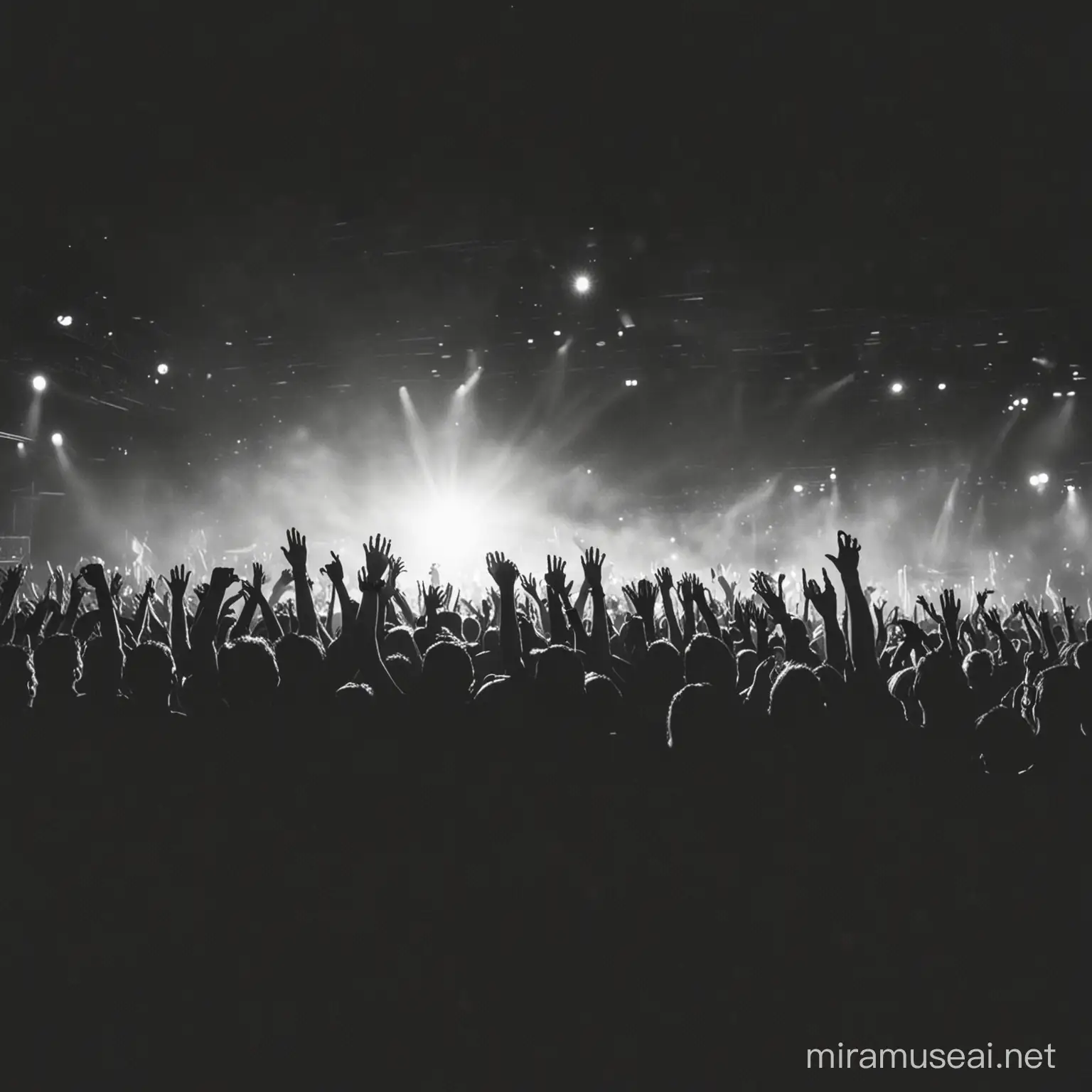 partying concert crowd silhouette