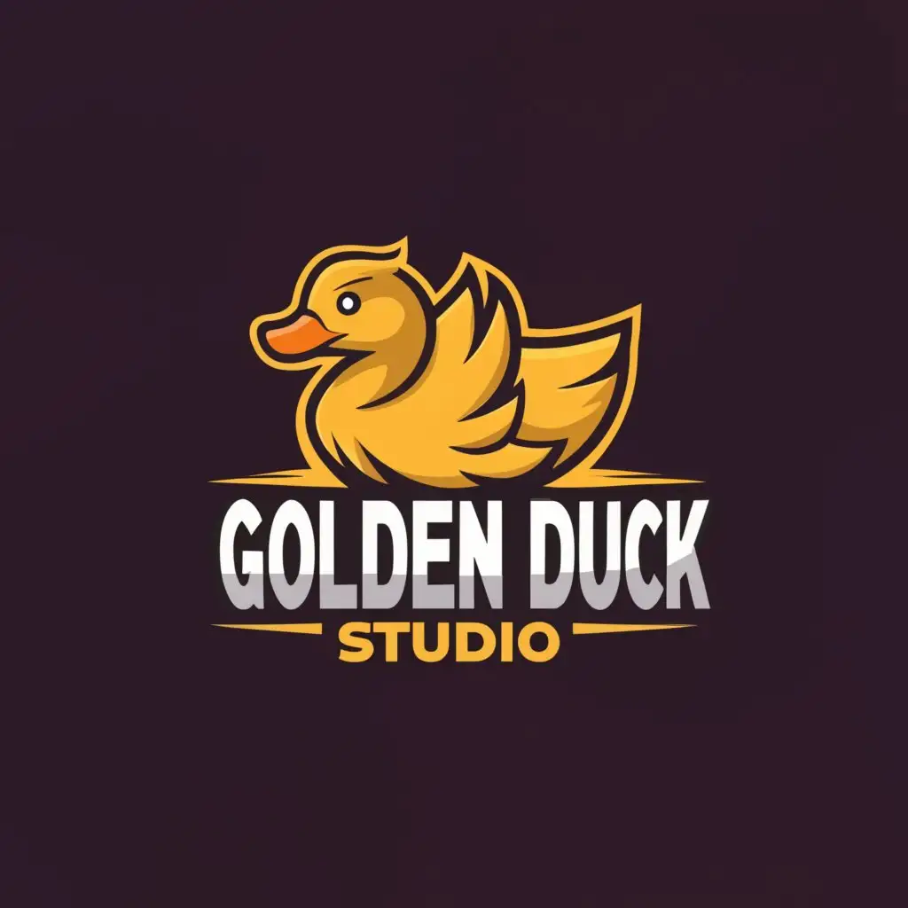 LOGO-Design-for-Golden-Duck-Studio-Gaming-Studio-Emblem-with-a-Modern-Twist
