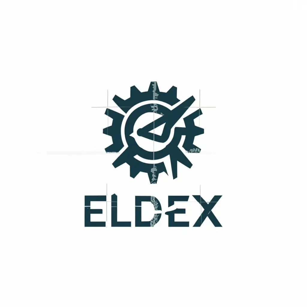 a logo design,with the text "ELDEX ", main symbol:Mechanical/machines ,Moderate,clear background