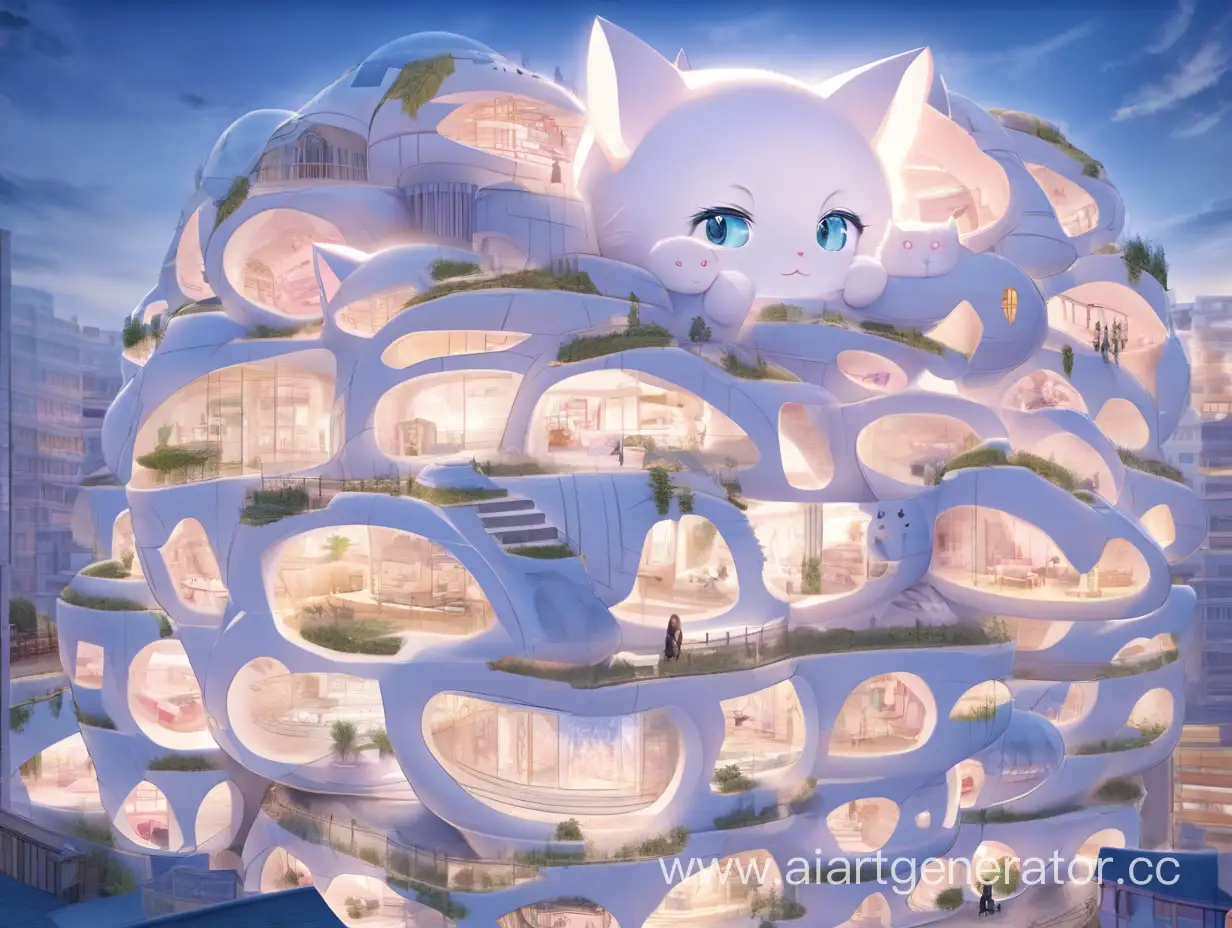Multistoried-KittenShaped-Building-Elegant-and-Tender-Architectural-Marvel