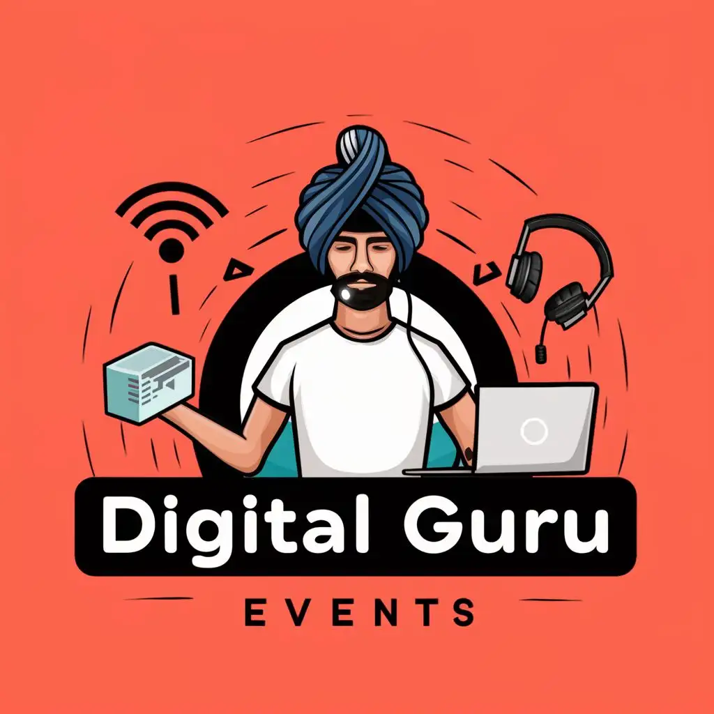 LOGO-Design-For-Digital-Guru-Fusion-of-Modern-Tech-and-Traditional-Turban-with-Connectivity-Symbolism