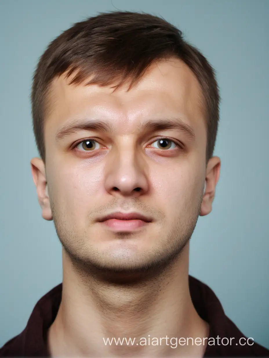 Русский мужчина 30 лет с красивой короткой причёской он служит в ВДВ (фото паспорт)