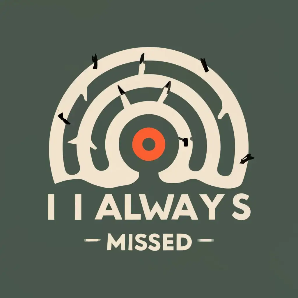 logo, target with a lot of missed bullet shots, with the text "I_Always_Missed", typography, be used in Internet industry