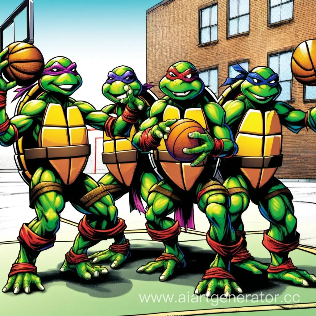 Ninja-Turtles-Engage-in-Thrilling-Basketball-Game