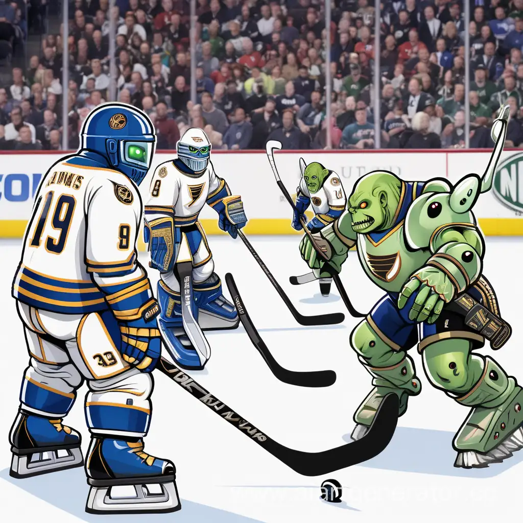NHL инопланетяне играют в хокей