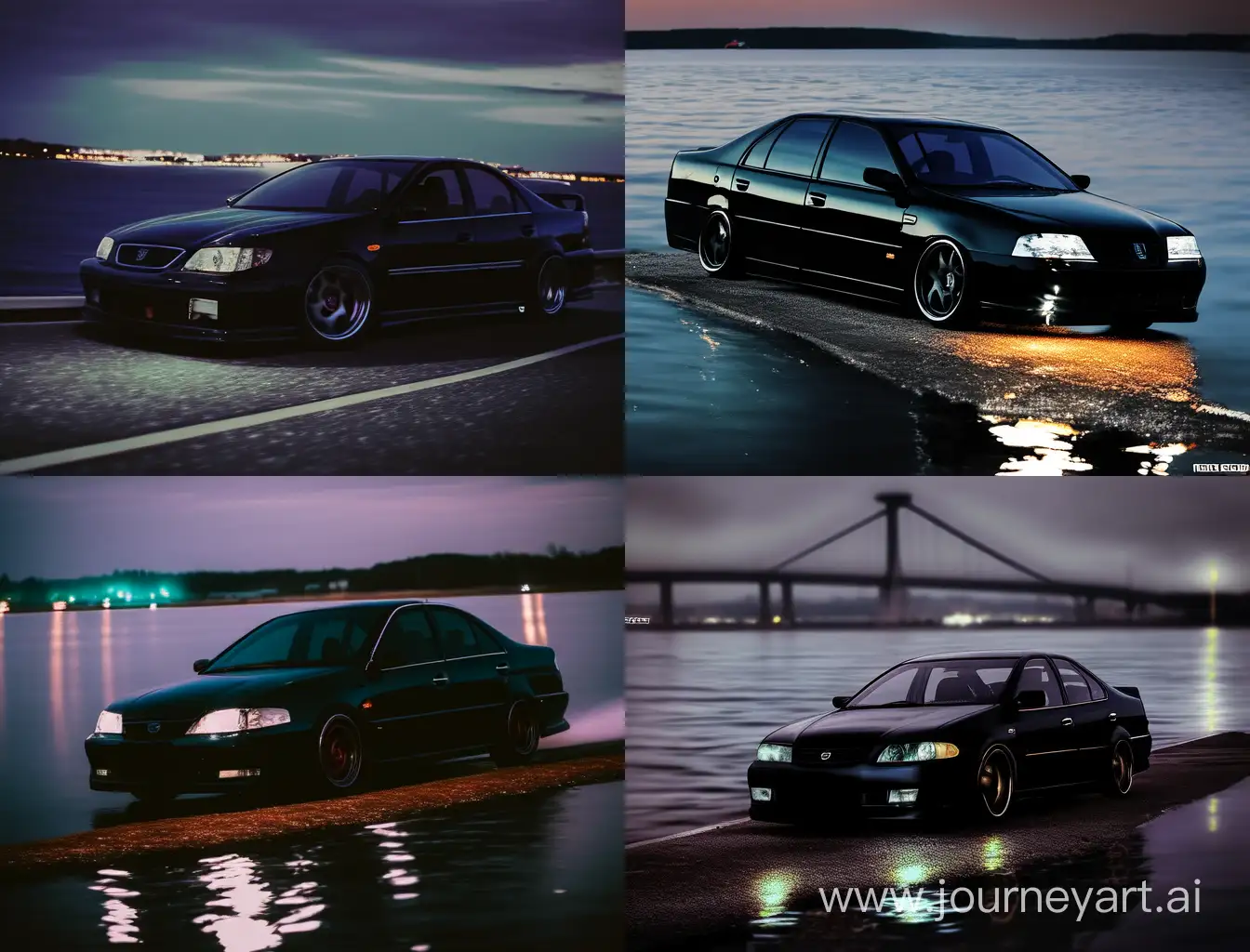 Black-Nissan-Primera-P10-and-Alrosa-Submarine-Merge-in-Stunning-Composition