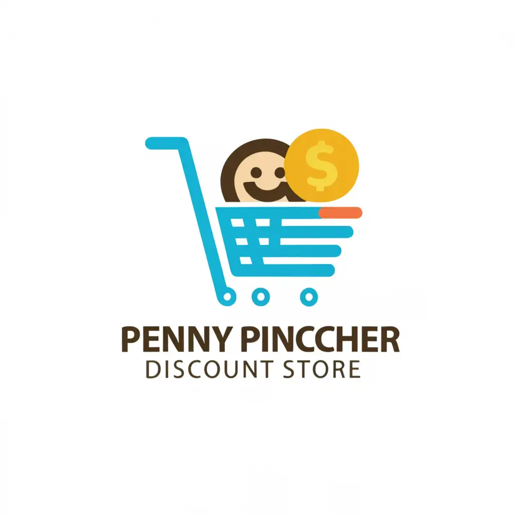 LOGO-Design-For-Penny-Pincher-Discount-Store-Clean-Text-with-Discount-Store-Symbol-on-White-Background
