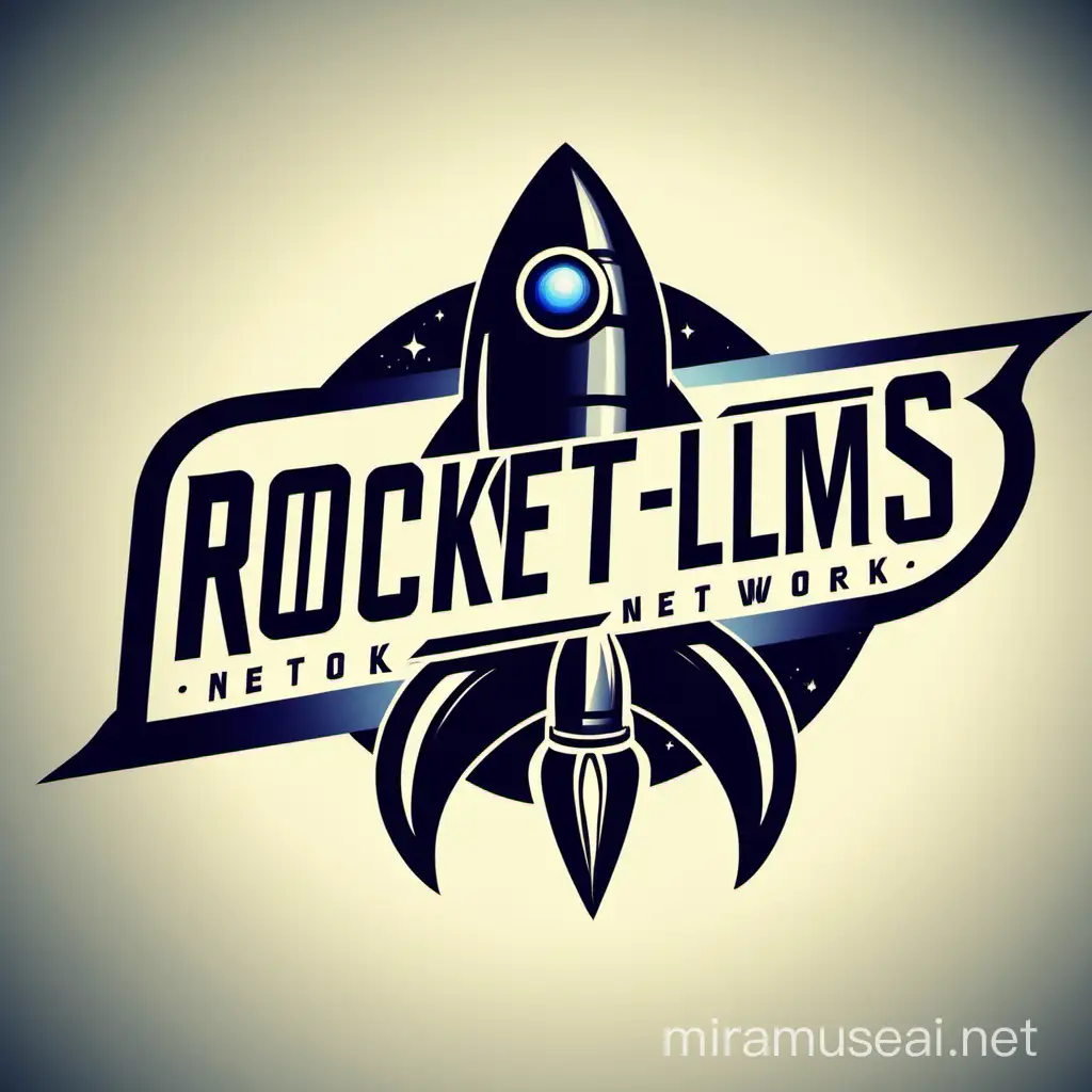 Create a logo for a entertainment provider company named as "Rocket Flims & Network" and mentioned its name in the logo. rocket showcase the power