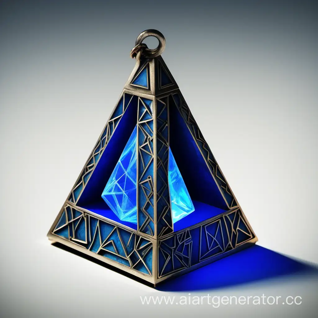 BlueGlowing-Geometric-Mace-with-Stone-Base-and-Tetrahedron-Chain