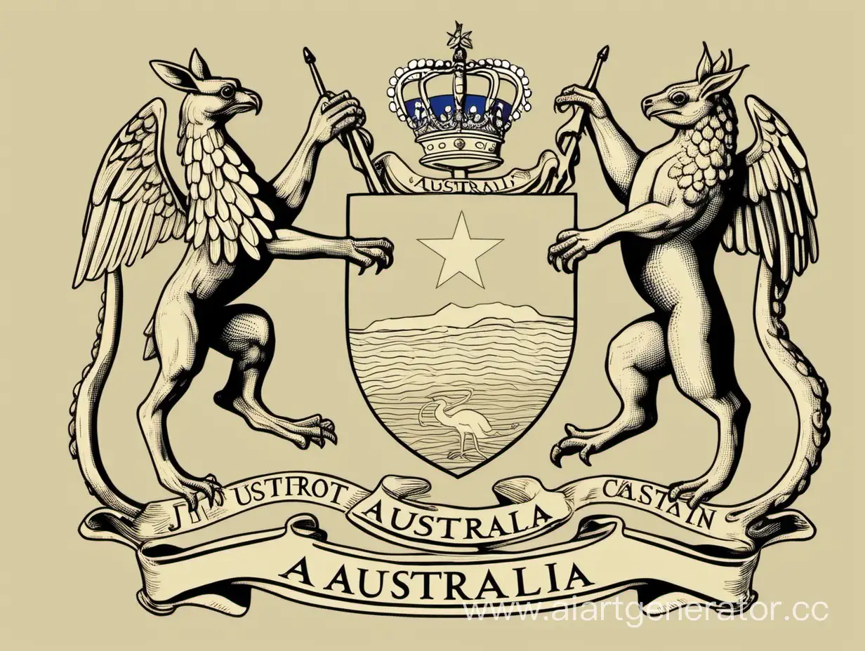 suggest and depict your own version of the flag and coat of arms of Australia.